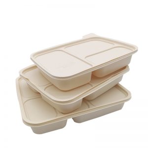 Corn Starch Compartment Box with Lid